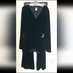 Elegant Black Velvet Women's Set Used Excellent Condition Size Small